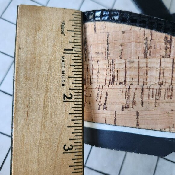 Liz Claiborne Sport Snakeskin Black Textured Shiny Zip Sling Wedge Strap Sandals - Picture 14 of 14